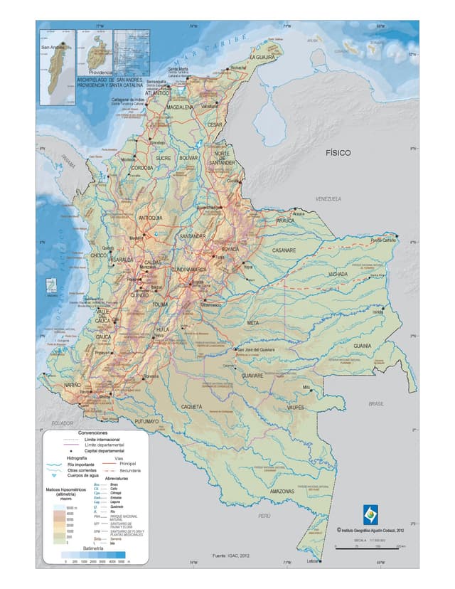 Imagen de Mapa Oficial Físico Político de Colombia